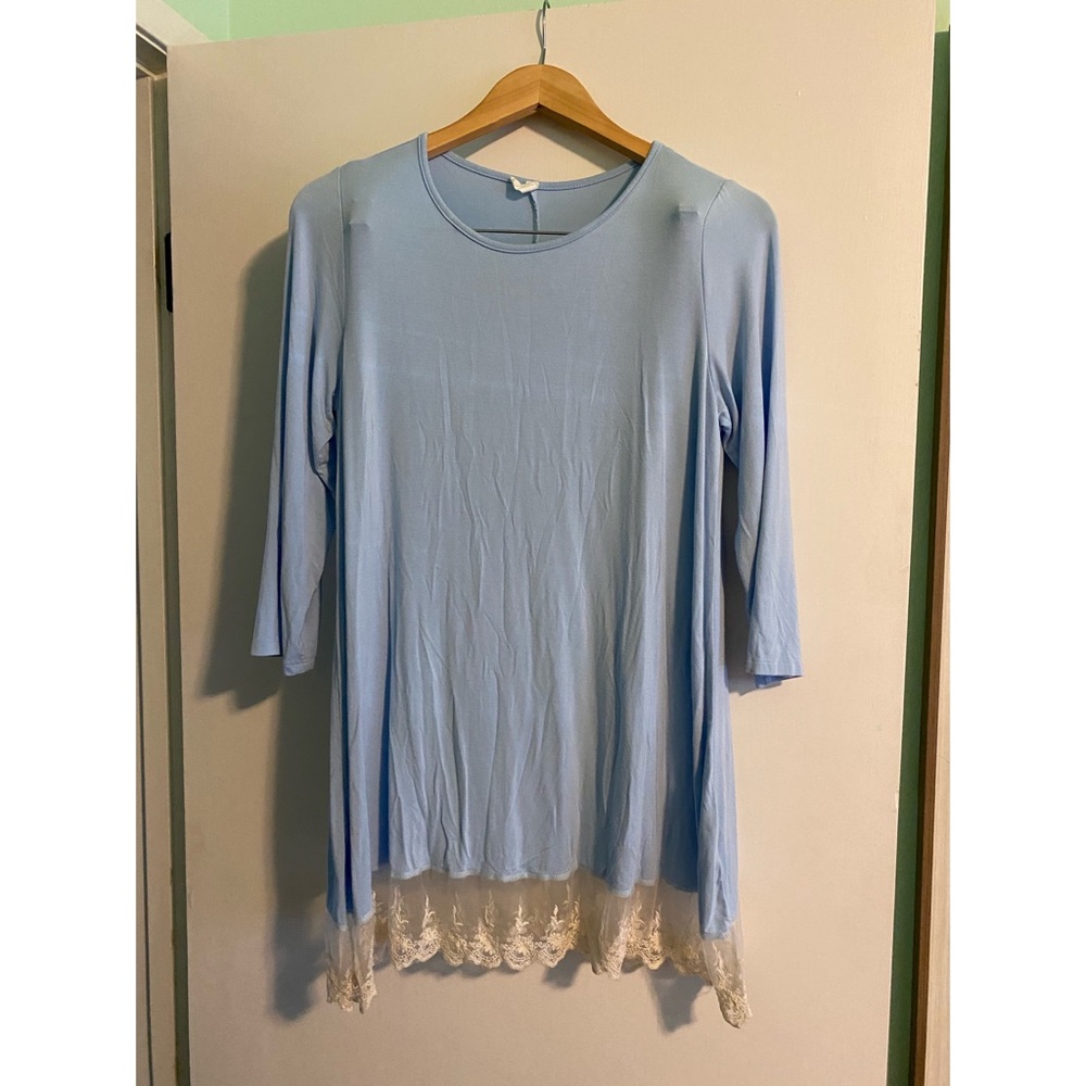 Pinkblush Maternity long sleeve lace baby blue